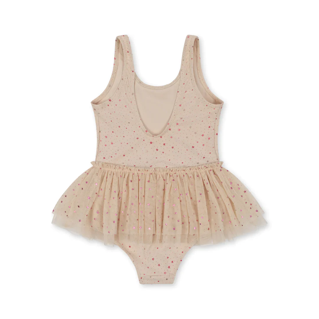 Konges Slojd - Maillot de bain Strut - etoile rose pailleté – Image 2