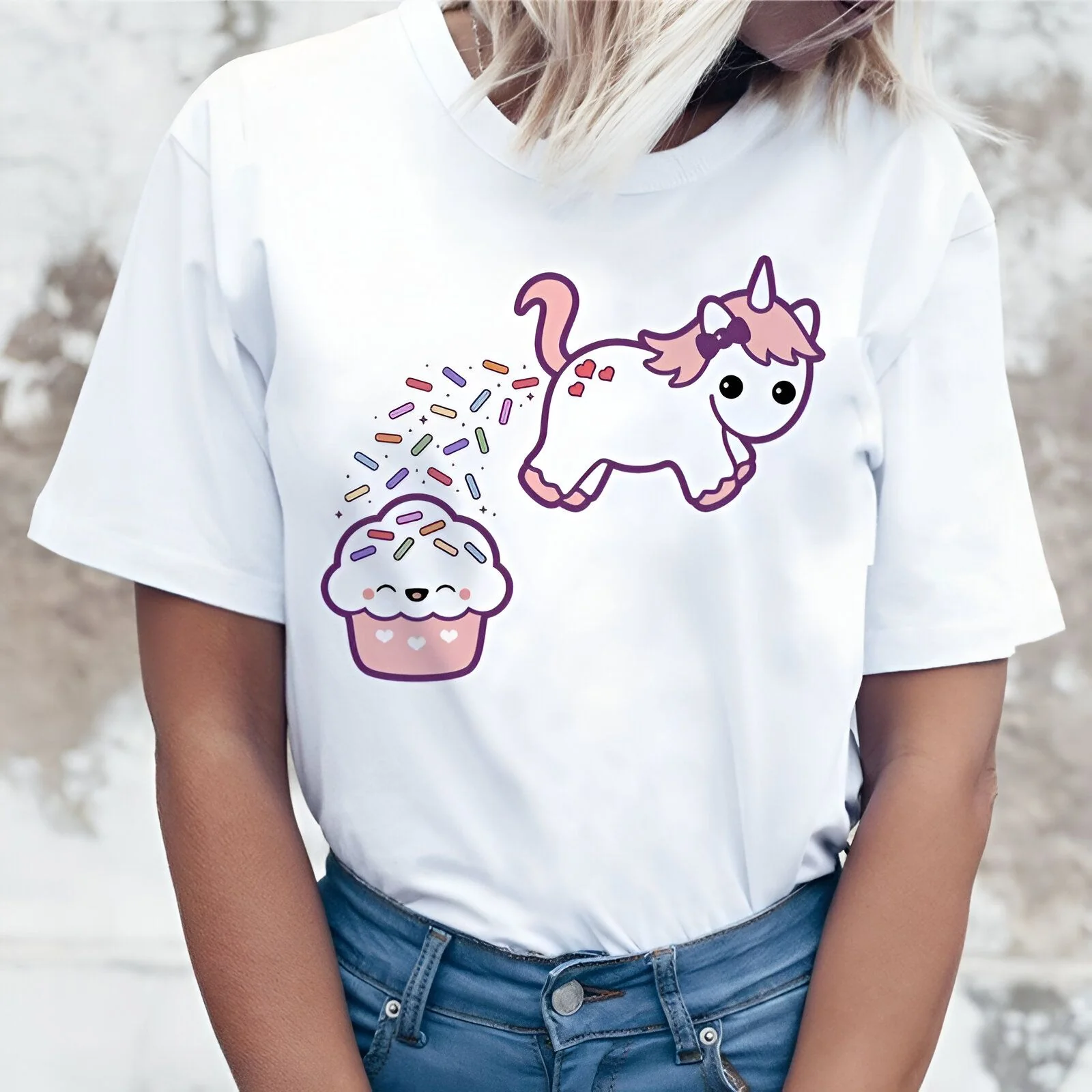 T-Shirt Licorne Gâteau